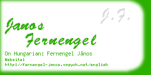 janos fernengel business card